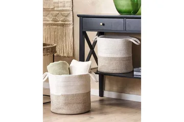 Kurv Pazha sæt af 2 Beige, hvid - Beige, hvid - Hus & renovering - Køkken & bad - Køkken & bryggers - Tørre & vasketilbehør