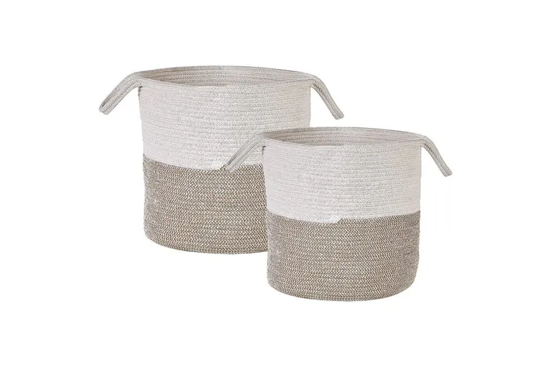 Kurv Pazha sæt af 2 Beige, hvid, Beige, hvid