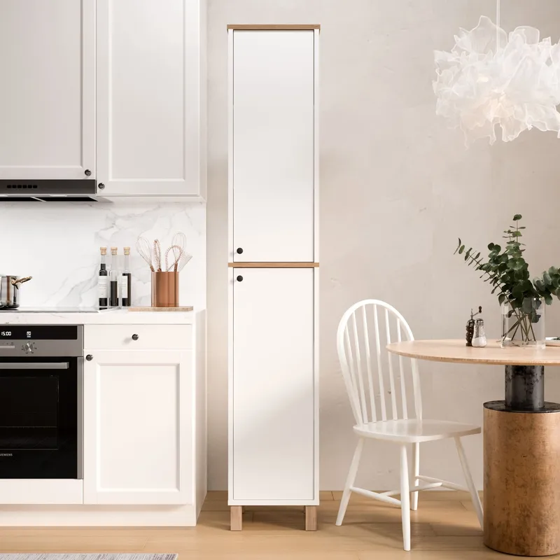 Multifunktionsskab Hanah Home Nord (36 x 195,4 x 32 cm) Hvid eg - Hvid og eg - Hus & renovering - Køkken & bad - Køkken & bryggers