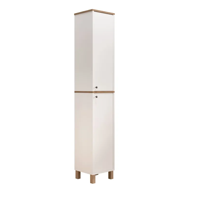 Multifunktionsskab Hanah Home Nord (36 x 195,4 x 32 cm) Hvid eg, Hvid og eg
