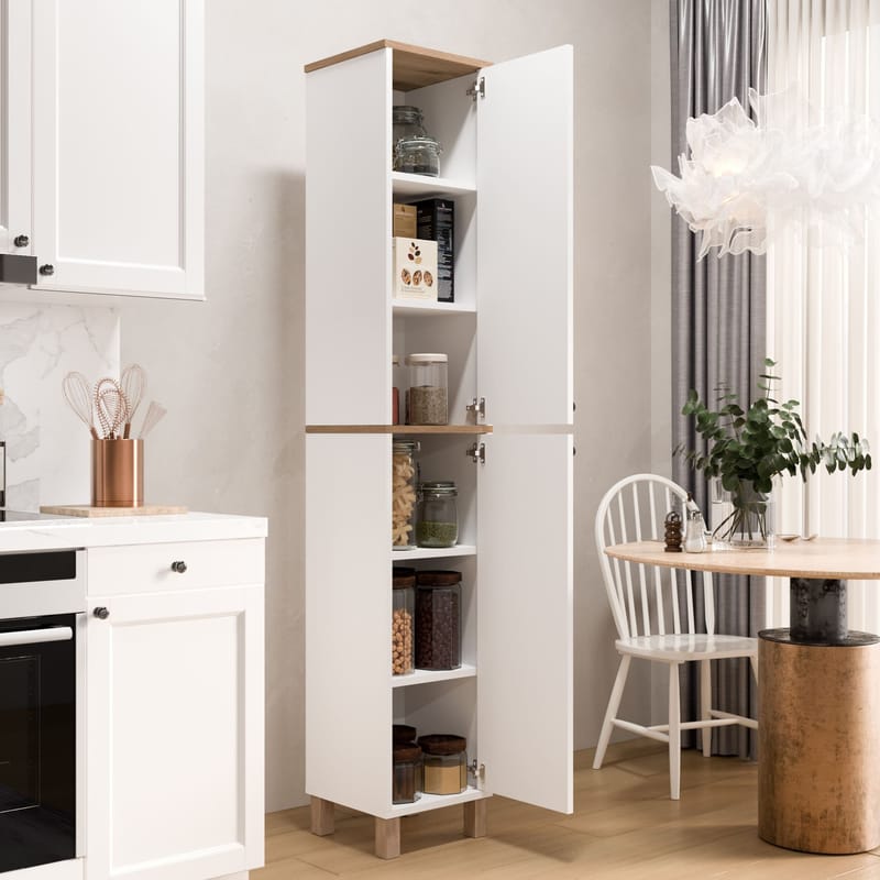 Multifunktionsskab Hanah Home Nord (36 x 195,4 x 32 cm) Hvid eg - Hvid og eg - Hus & renovering - Køkken & bad - Køkken & bryggers