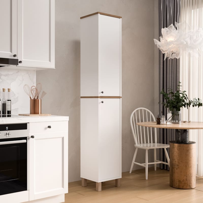Multifunktionsskab Hanah Home Nord (36 x 195,4 x 32 cm) Hvid eg - Hvid og eg - Hus & renovering - Køkken & bad - Køkken & bryggers