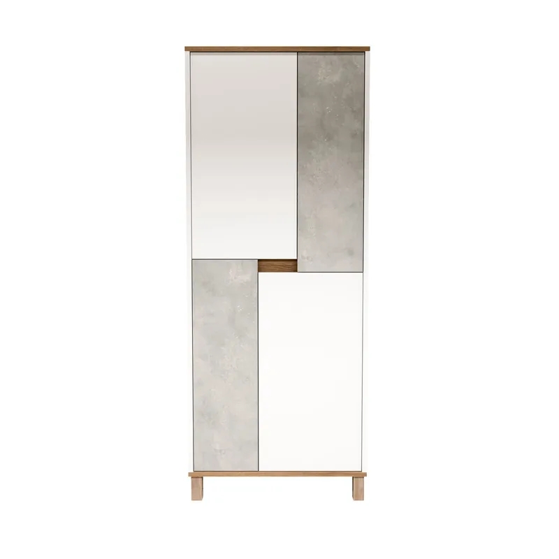 Multifunktionsskab Hanah Home Nord (69,7 x 175 x 40 cm) Hvid eg grå, Hvid / Eg / Grå