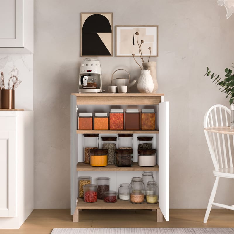Multifunktionsskab Hanah Home Nord (69,7 x 97 x 40 cm) Hvid eg grå - Hvid eg grå - Hus & renovering - Køkken & bad - Køkken & bryggers