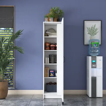Multifunktionsskab Wallxpert Eska (45 x 180 x 42 cm) Hvid - Hvid - Hus & renovering - Køkken & bad - Køkken & bryggers