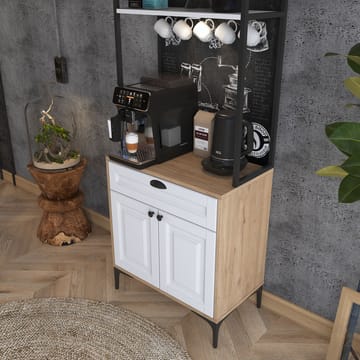 Multifunktionsskab Wallxpert Fenn (70 x 184,6 x 40 cm) Valnød Hvid - Valnød og hvid - Hus & renovering - Køkken & bad - Køkken & bryggers