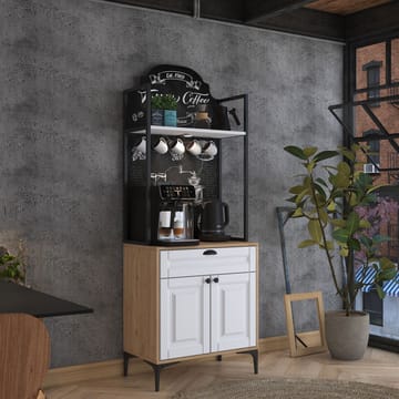 Multifunktionsskab Wallxpert Fenn (70 x 184,6 x 40 cm) Valnød Hvid - Valnød og hvid - Hus & renovering - Køkken & bad - Køkken & bryggers