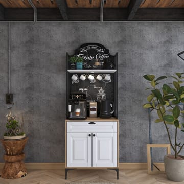 Multifunktionsskab Wallxpert Fenn (70 x 184,6 x 40 cm) Valnød Hvid - Valnød og hvid - Hus & renovering - Køkken & bad - Køkken & bryggers