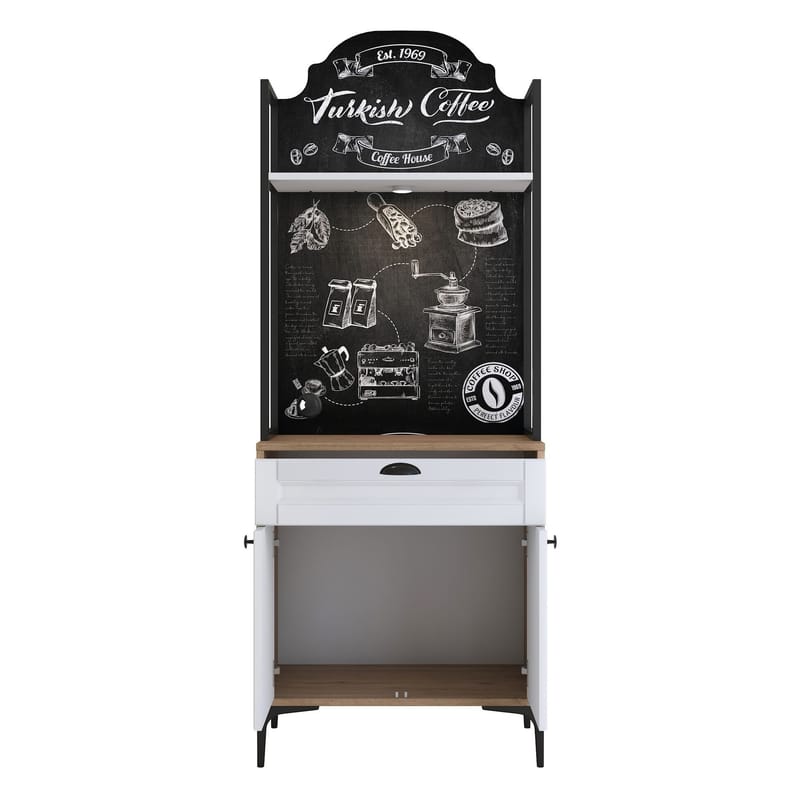 Multifunktionsskab Wallxpert Fenn (70 x 184,6 x 40 cm) Valnød Hvid - Valnød og hvid - Hus & renovering - Køkken & bad - Køkken & bryggers