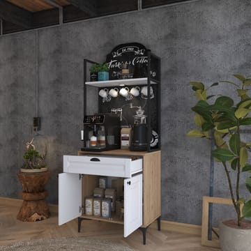 Multifunktionsskab Wallxpert Fenn (70 x 184,6 x 40 cm) Valnød Hvid - Valnød og hvid - Hus & renovering - Køkken & bad - Køkken & bryggers