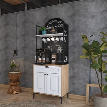 Multifunktionsskab Wallxpert Fenn (70 x 184,6 x 40 cm) Valnød Hvid - Valnød og hvid - Hus & renovering - Køkken & bad - Køkken & bryggers