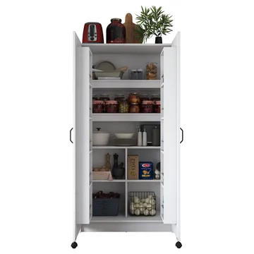 Multifunktionsskab Wallxpert Kira hylde (90 x 180 x 42 cm) hvid - Hvid - Hus & renovering - Køkken & bad - Køkken & bryggers