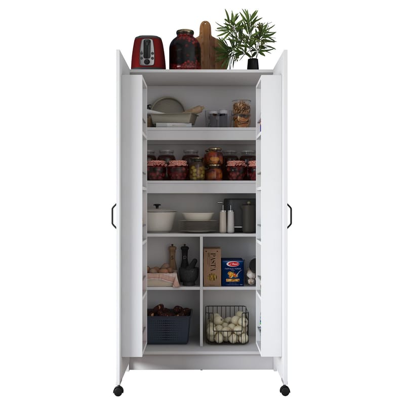 Multifunktionsskab Wallxpert Kira hylde (90 x 180 x 42 cm) hvid - Hvid - Hus & renovering - Køkken & bad - Køkken & bryggers