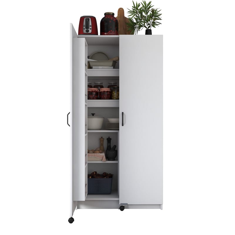 Multifunktionsskab Wallxpert Kira hylde (90 x 180 x 42 cm) hvid - Hvid - Hus & renovering - Køkken & bad - Køkken & bryggers