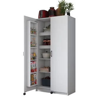 Multifunktionsskab Wallxpert Kira hylde (90 x 180 x 42 cm) hvid - Hvid - Hus & renovering - Køkken & bad - Køkken & bryggers