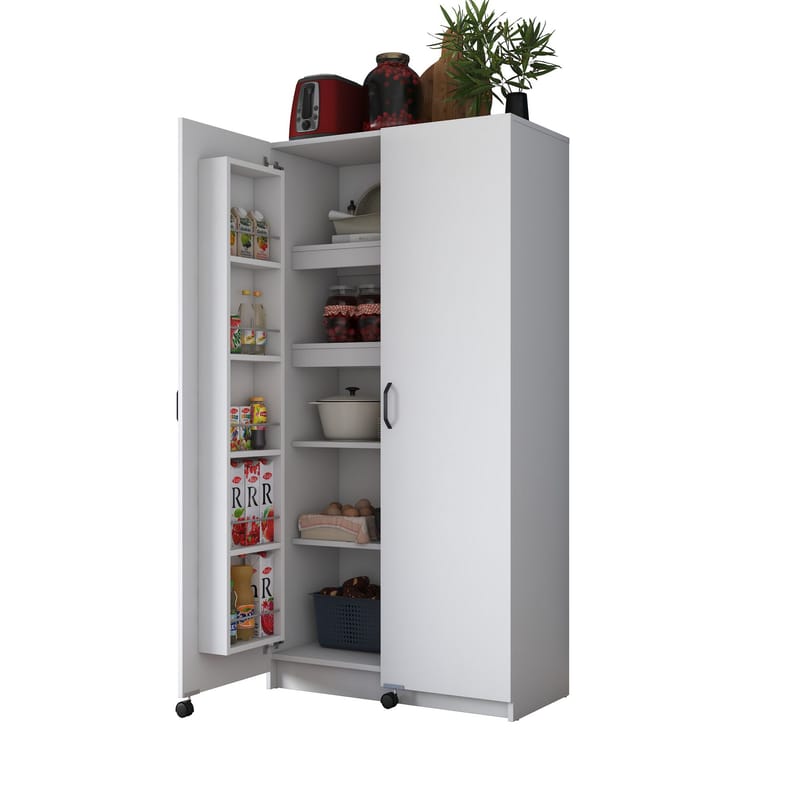Multifunktionsskab Wallxpert Kira hylde (90 x 180 x 42 cm) hvid - Hvid - Hus & renovering - Køkken & bad - Køkken & bryggers