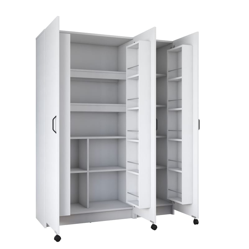 Multifunktionsskab Wallxpert Nyra (135 x 180 x 42 cm) hvid - Hvid - Hus & renovering - Køkken & bad - Køkken & bryggers