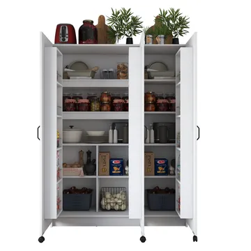 Multifunktionsskab Wallxpert Nyra (135 x 180 x 42 cm) hvid - Hvid - Hus & renovering - Køkken & bad - Køkken & bryggers