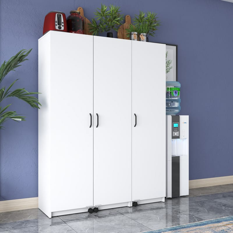 Multifunktionsskab Wallxpert Nyra (135 x 180 x 42 cm) hvid - Hvid - Hus & renovering - Køkken & bad - Køkken & bryggers