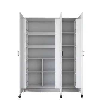 Multifunktionsskab Wallxpert Nyra (135 x 180 x 42 cm) hvid - Hvid - Hus & renovering - Køkken & bad - Køkken & bryggers