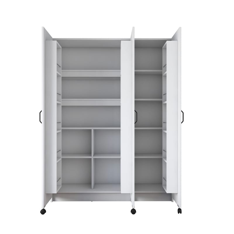 Multifunktionsskab Wallxpert Nyra (135 x 180 x 42 cm) hvid - Hvid - Hus & renovering - Køkken & bad - Køkken & bryggers