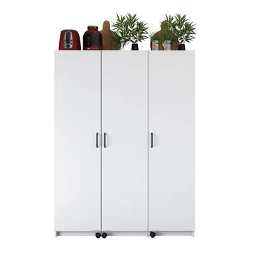 Multifunktionsskab Wallxpert Nyra (135 x 180 x 42 cm) hvid - Hvid - Hus & renovering - Køkken & bad - Køkken & bryggers
