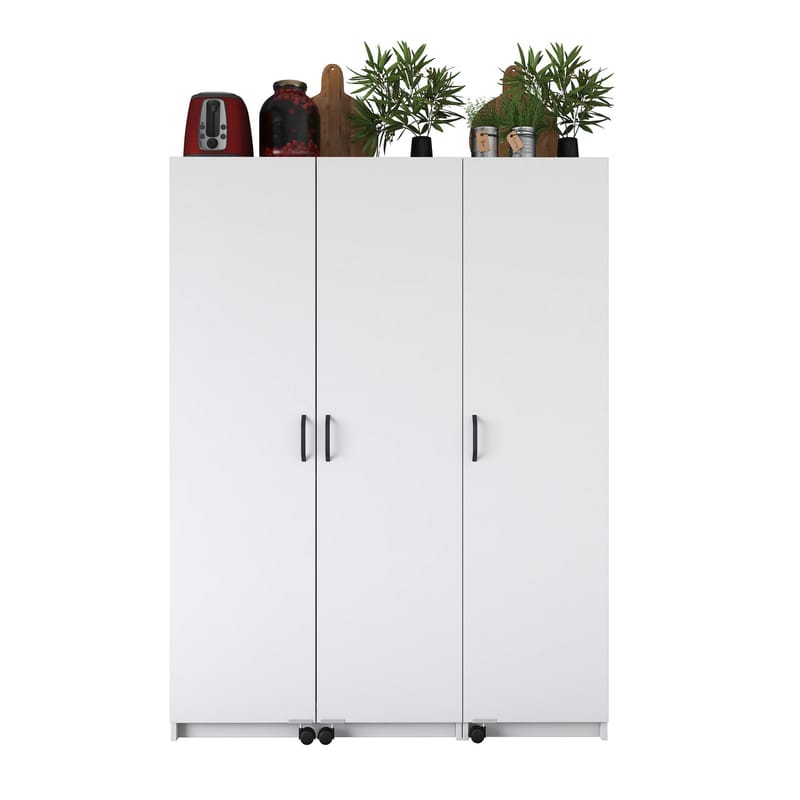Multifunktionsskab Wallxpert Nyra (135 x 180 x 42 cm) hvid - Hvid - Hus & renovering - Køkken & bad - Køkken & bryggers