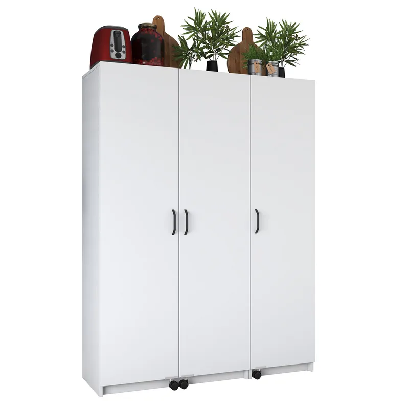 Multifunktionsskab Wallxpert Nyra (135 x 180 x 42 cm) hvid, Hvid