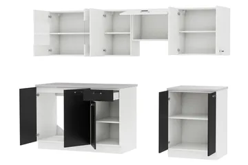 Omega Køkken møbelsæt - Hvid | Sort - Hus & renovering - Køkken & bad - Køkken & bryggers - Køkkenmøbler