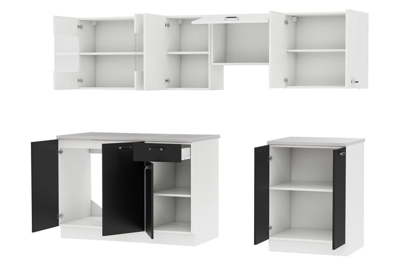 Omega Køkken møbelsæt - Hvid | Sort - Hus & renovering - Køkken & bad - Køkken & bryggers - Køkkenmøbler