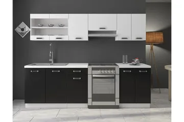 Omega Køkken møbelsæt - Hvid | Sort - Hus & renovering - Køkken & bad - Køkken & bryggers - Køkkenmøbler