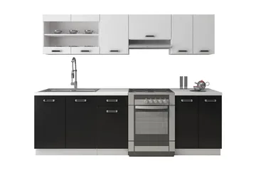 Omega Køkken møbelsæt - Hvid | Sort - Hus & renovering - Køkken & bad - Køkken & bryggers - Køkkenmøbler