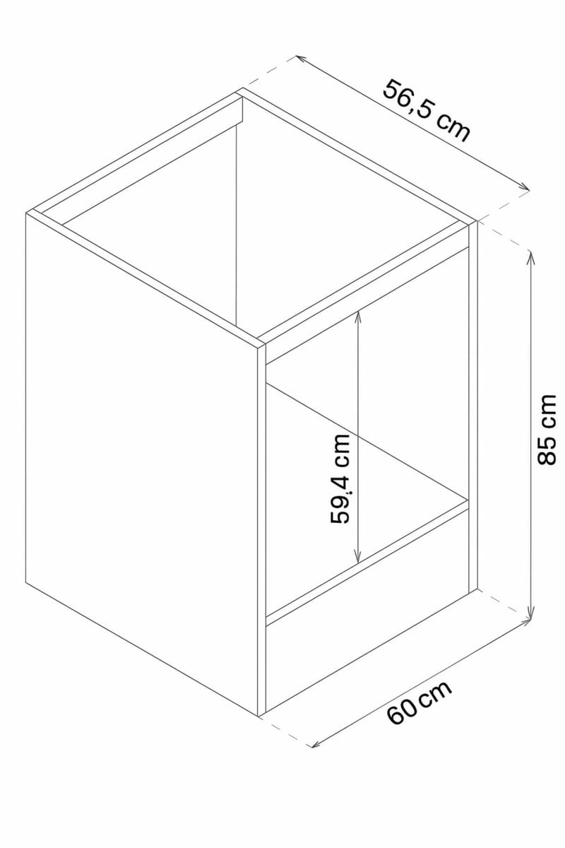 Ovnskab til indbygning Hanah Home Pika Oven (60 x 85 x 56,5 cm) Fyr - Fyrretræ - Hus & renovering - Køkken & bad - Køkken & bryggers