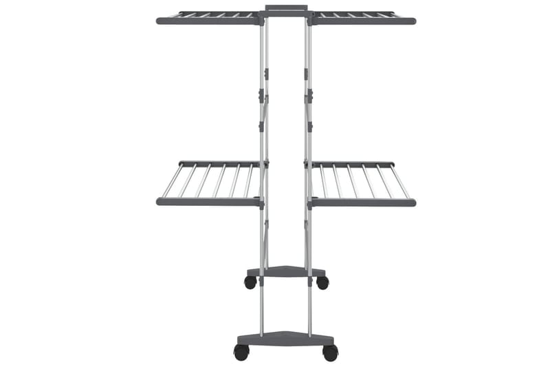 beBasic tørrestativ 2 niveauer med hjul 60x70x106 cm sølvfarvet - SÃ¸lv - Have - Udendørs miljø
