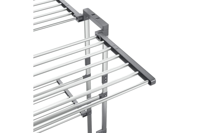 beBasic tørrestativ 2 niveauer med hjul 60x70x106 cm sølvfarvet - SÃ¸lv - Have - Udendørs miljø