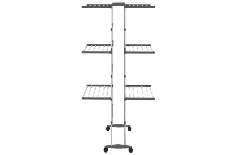 beBasic tørrestativ 3 niveauer med hjul 60x70x166 cm sølvfarvet - SÃ¸lv - Have - Udendørs miljø