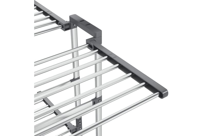 beBasic tørrestativ 3 niveauer med hjul 60x70x166 cm sølvfarvet - SÃ¸lv - Have - Udendørs miljø