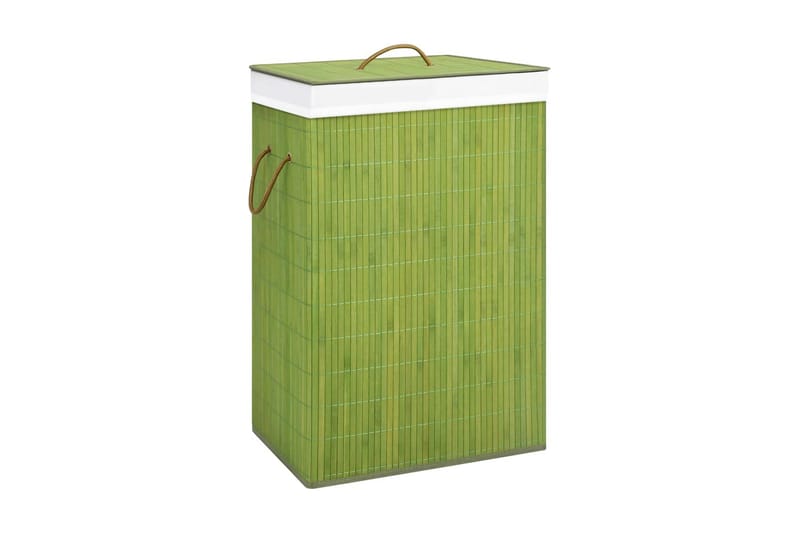 Vasketøjskurv Bambus Grøn - Badeværelsestilbehør - Vasketøjskurv