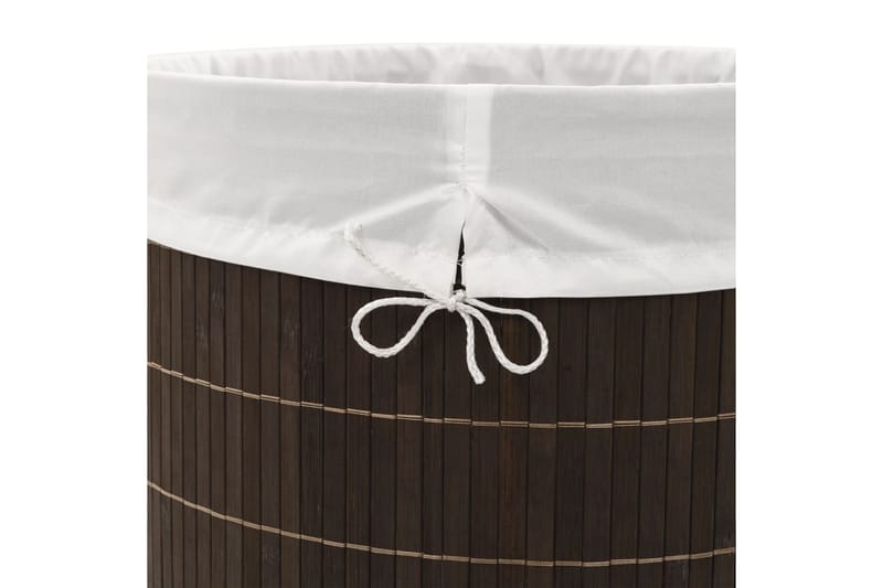 Vasketøjskurv Bambus Oval Mørkebrun - Brun - Badeværelsestilbehør - Vasketøjskurv