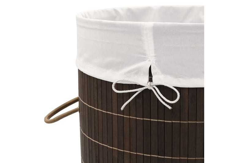 Vasketøjskurv Bambus Rund Mørkebrun - Brun - Badeværelsestilbehør - Vasketøjskurv