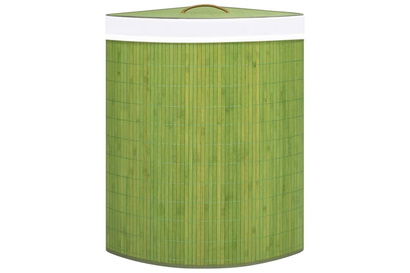 Hjørnevasketøjskurv 60 L Bambus Grøn - Badeværelsestilbehør - Vasketøjskurv