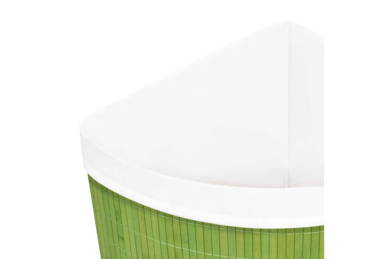 Hjørnevasketøjskurv 60 L Bambus Grøn - Badeværelsestilbehør - Vasketøjskurv
