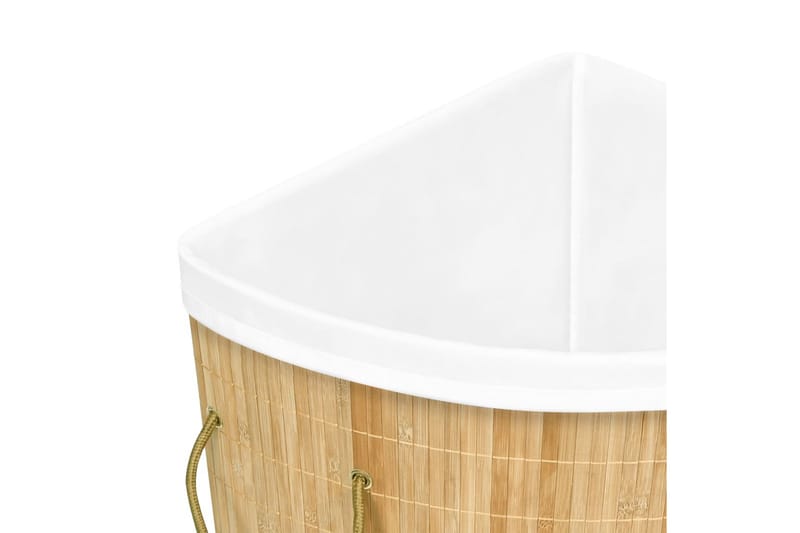 Hjørnevasketøjskurv 60 L Bambus - Vasketøjskurv - Badeværelsestilbehør