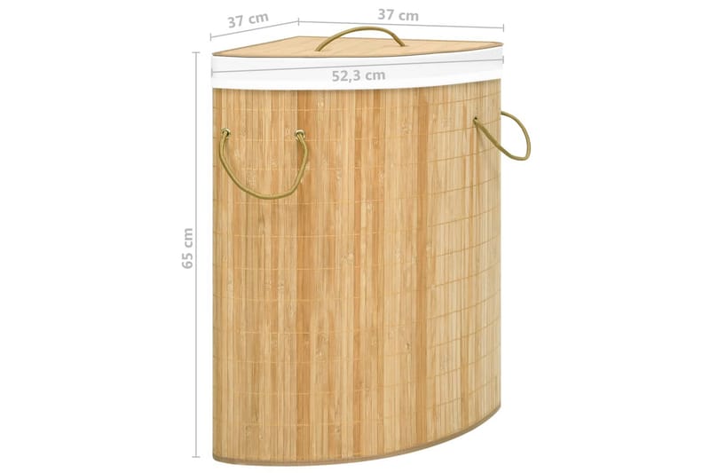 Hjørnevasketøjskurv 60 L Bambus - Badeværelsestilbehør - Vasketøjskurv