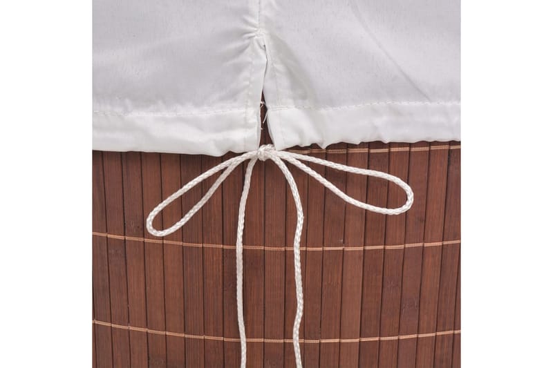 Vasketøjskurv Bambus Oval Brun - Brun - Badeværelsestilbehør - Vasketøjskurv