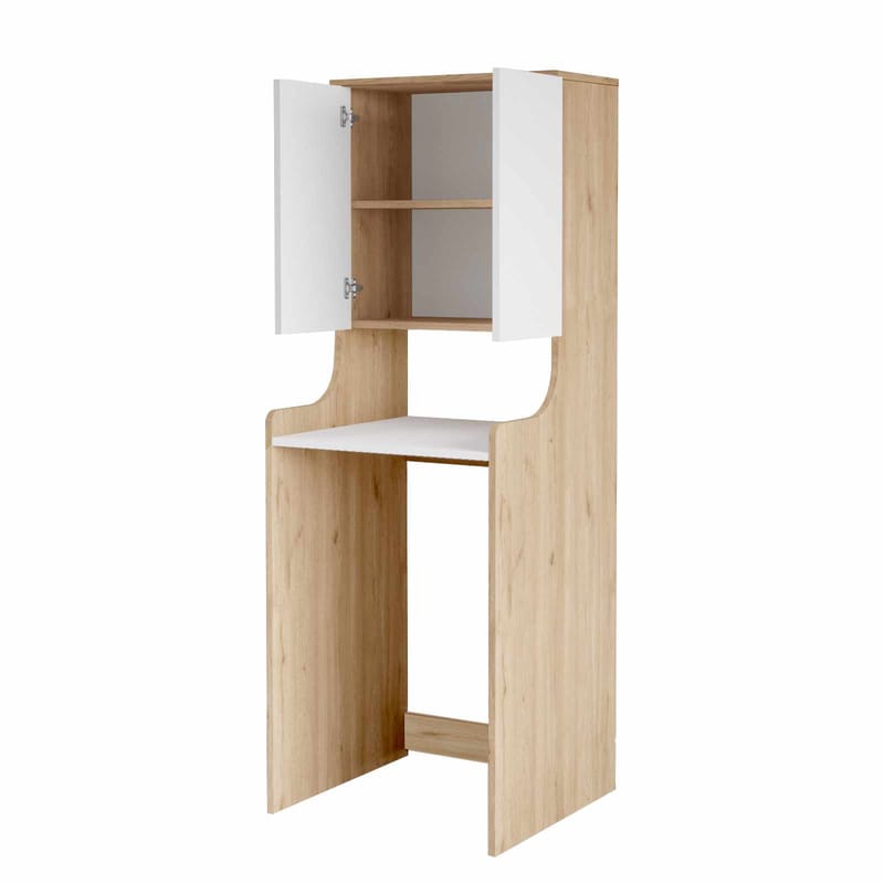 Vaskemaskineskab Skye Decor Bren (64,8 x 181 x 33,8 cm) Natur Hvid - Natur og hvid - Hus & renovering - Køkken & bad - Køkken & bryggers