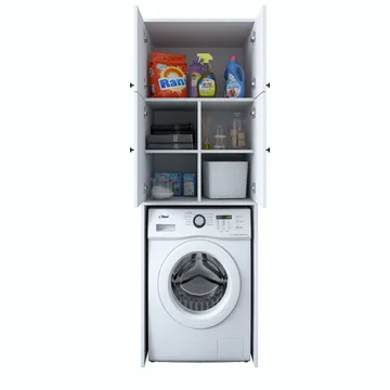 Vaskemaskineskab Wallxpert Cleo Shelf (65 x 193,6 x 62,5 cm) Hvid - Hvid - Hus & renovering - Køkken & bad - Køkken & bryggers