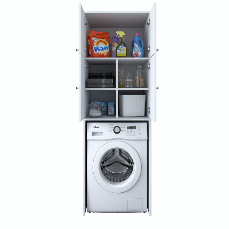 Vaskemaskineskab Wallxpert Cleo Shelf (65 x 193,6 x 62,5 cm) Hvid - Hvid - Hus & renovering - Køkken & bad - Køkken & bryggers