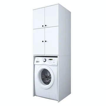 Vaskemaskineskab Wallxpert Cleo Shelf (65 x 193,6 x 62,5 cm) Hvid - Hvid - Hus & renovering - Køkken & bad - Køkken & bryggers