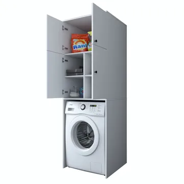 Vaskemaskineskab Wallxpert Cleo Shelf (65 x 193,6 x 62,5 cm) Hvid - Hvid - Hus & renovering - Køkken & bad - Køkken & bryggers